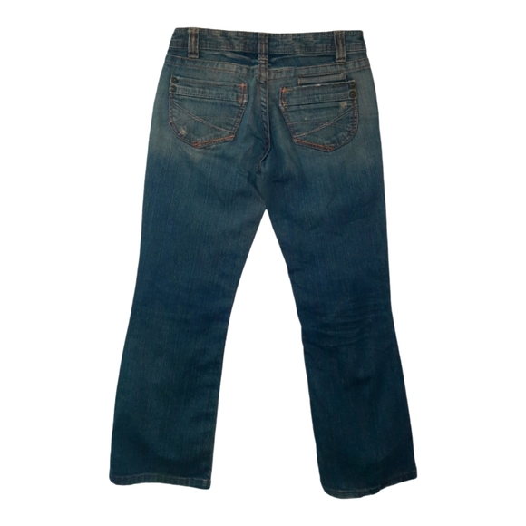 Aeropostale Hailey Skinny Flare Sz 3/4 Short Womens Jeans Distressed - Picture 2 of 10